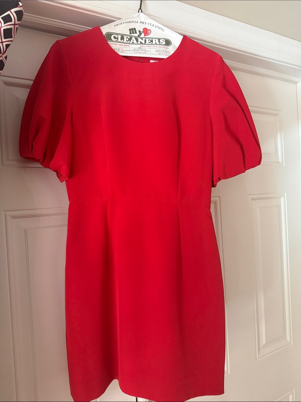 Milly Red Puff-Sleeve Tunic Top